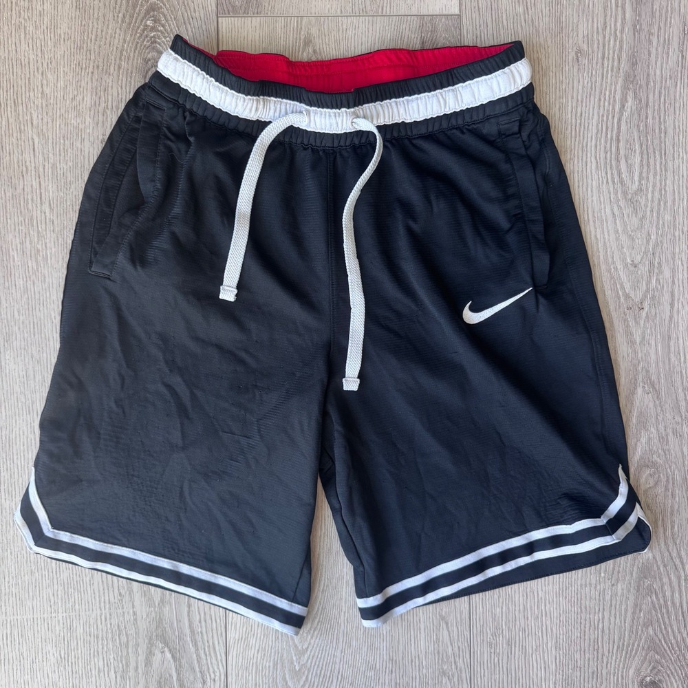 Nike Dri-FIT Basketball Shorts Mens Small Black White Striped Athletic Gym S